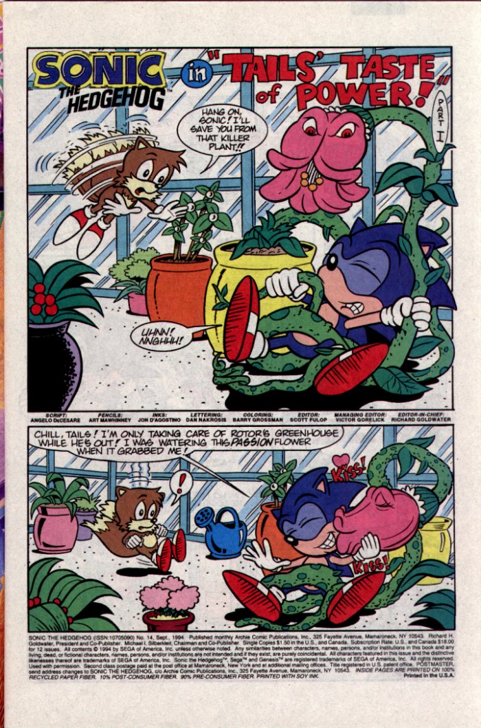 Sonic - Archie Adventure Series September 1994 Page 1
